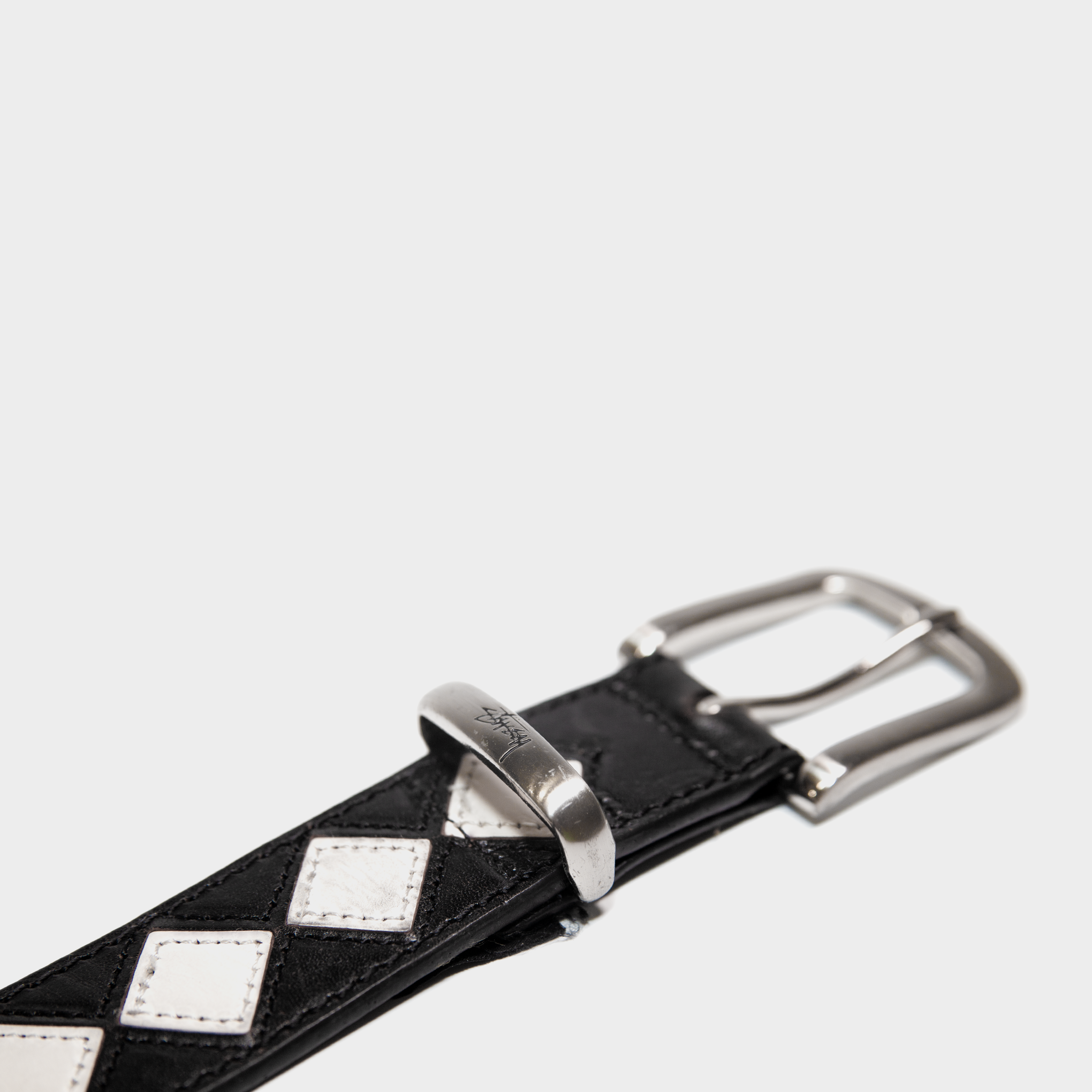 Stussy White Argyle Stitch belt [USED]